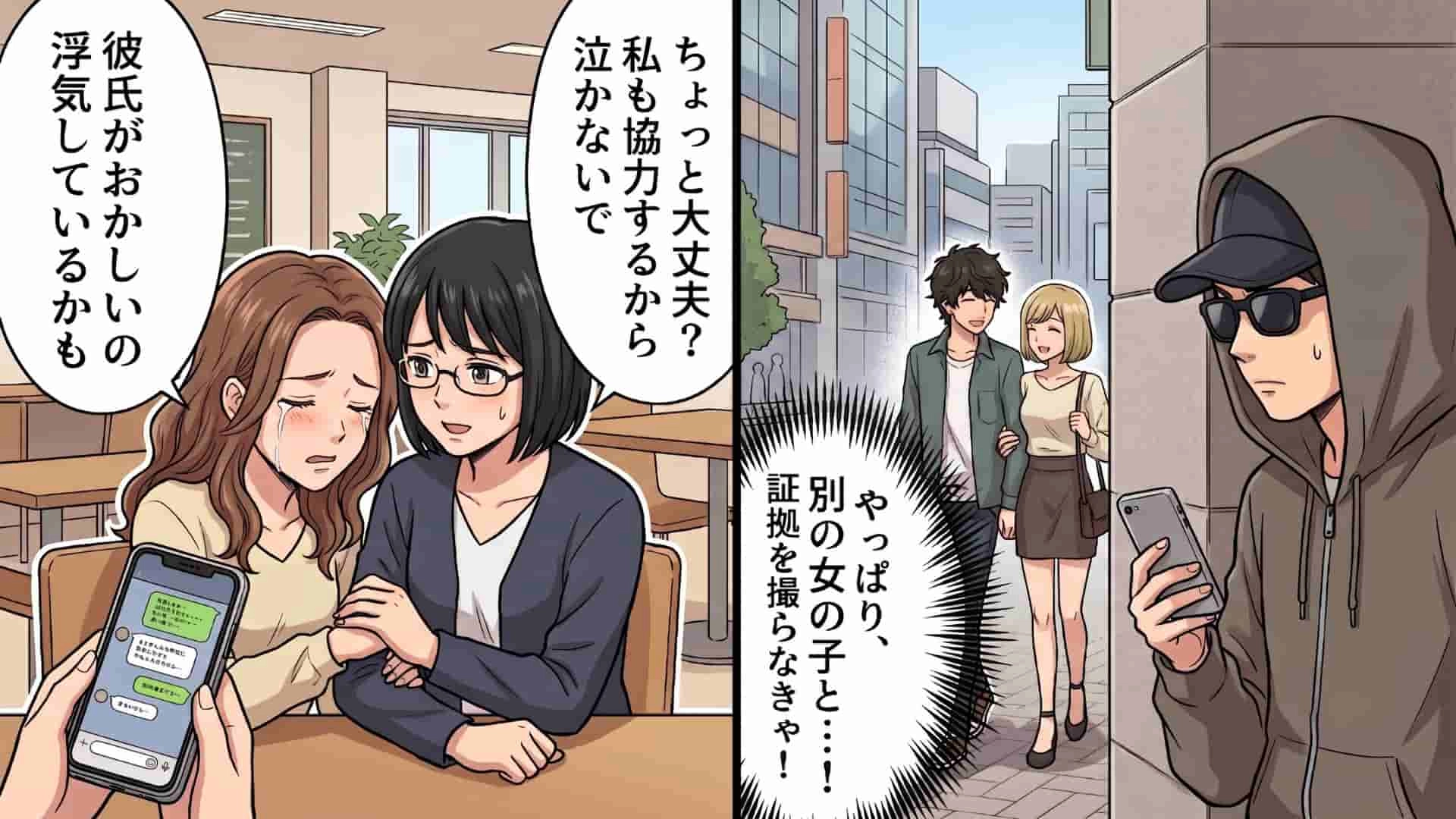 【恋愛トラブル】「非常識にも程がある」親友の浮気調査に協力したら、【最悪な展開】になって...！？・前編