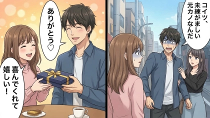 大好きな彼氏に貢いできた私。しかし街で見た彼の隣には見知らぬ女性…！？問い詰めると、私をまさかの【元カノ設定】に…激怒した私の反撃とは！・前編