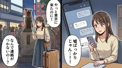 飛行機で会いに来たのに突然の“音信不通”！？ドタキャンされた私は【衝撃の投稿】を見つけて...！