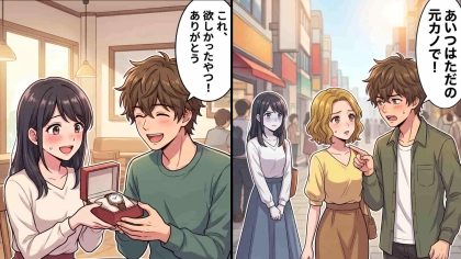 【修羅場】「こいつはただの元カノ」大好きな彼氏に貢ぐ日々。ある日、別の女性と歩く彼に遭遇して…彼氏の衝撃言葉に激怒！