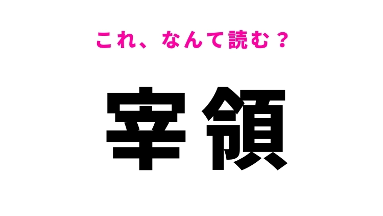 【宰領】はなんて読む?監督することを表します!