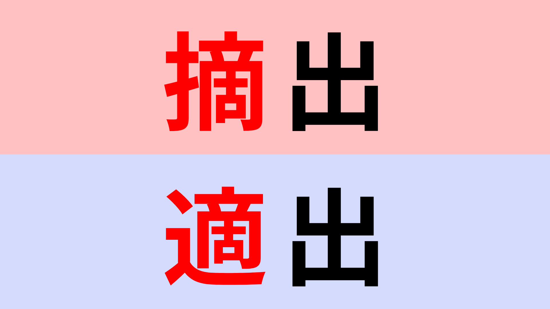 【漢字クイズ】「摘出」or「適出」正解はどっち？部首の書きわけに注意！