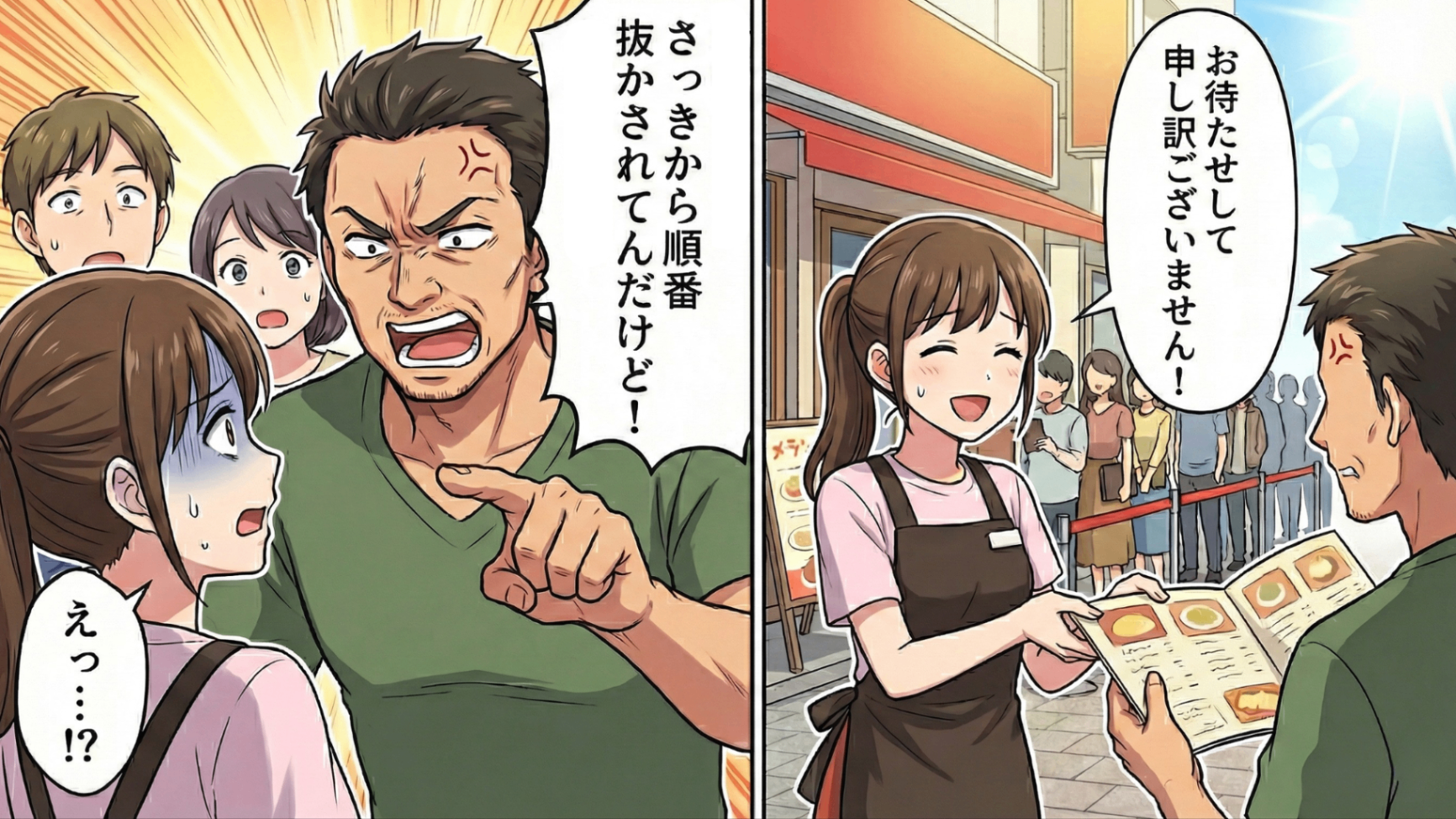 「今すぐ案内しろよ！」男性客が大声で激怒！？震える声で対応した直後【まさかの事実】が発覚して...？・前編