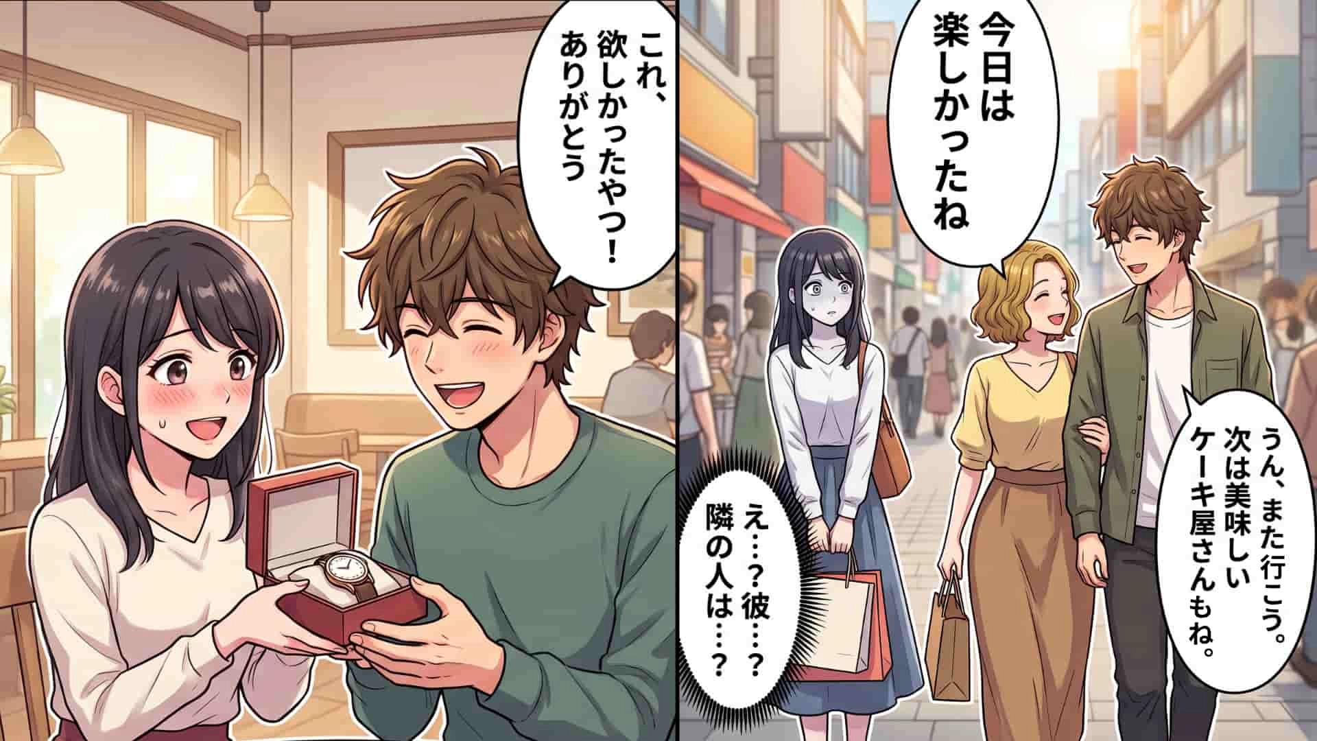【修羅場】「こいつはただの元カノ」大好きな彼氏に貢ぐ日々。ある日、別の女性と歩く彼に遭遇して…彼氏の衝撃言葉に激怒！？・前編