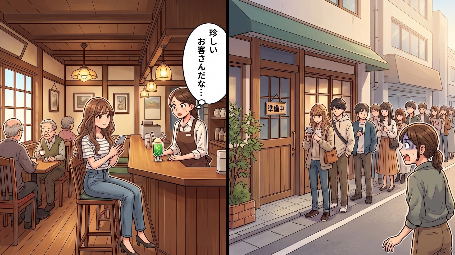 バイト先がある日突然、人気店に...！？地元で愛されるカフェの運命を変えた【SNS投稿】とは！・前編