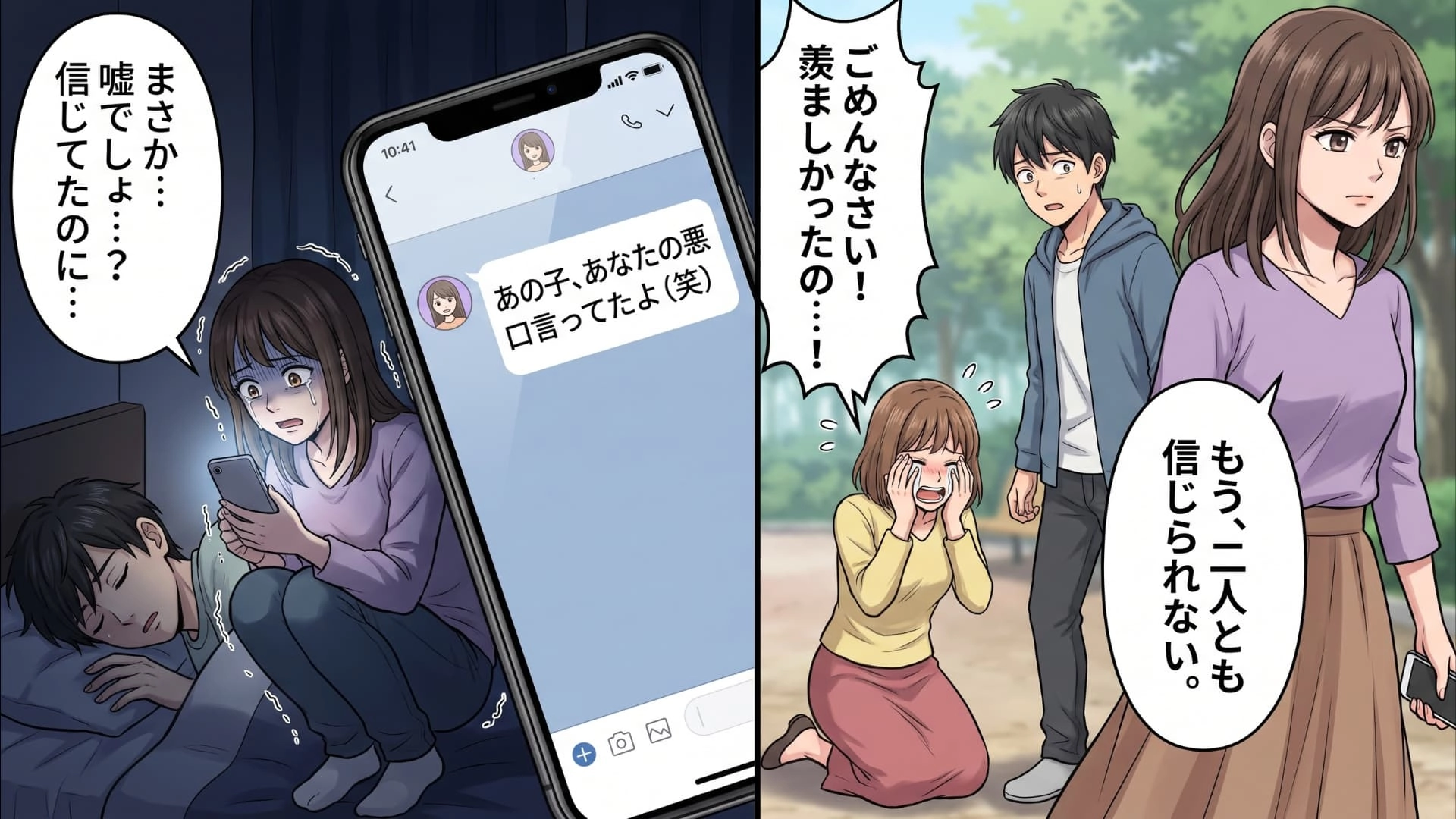 【後編】【恐怖体験】「彼女があなたの悪口を言っていたよ」彼氏の様子がおかしいと思い、親友に相談。その結果、誰も予想できなかった背筋が凍るような結末に...!?