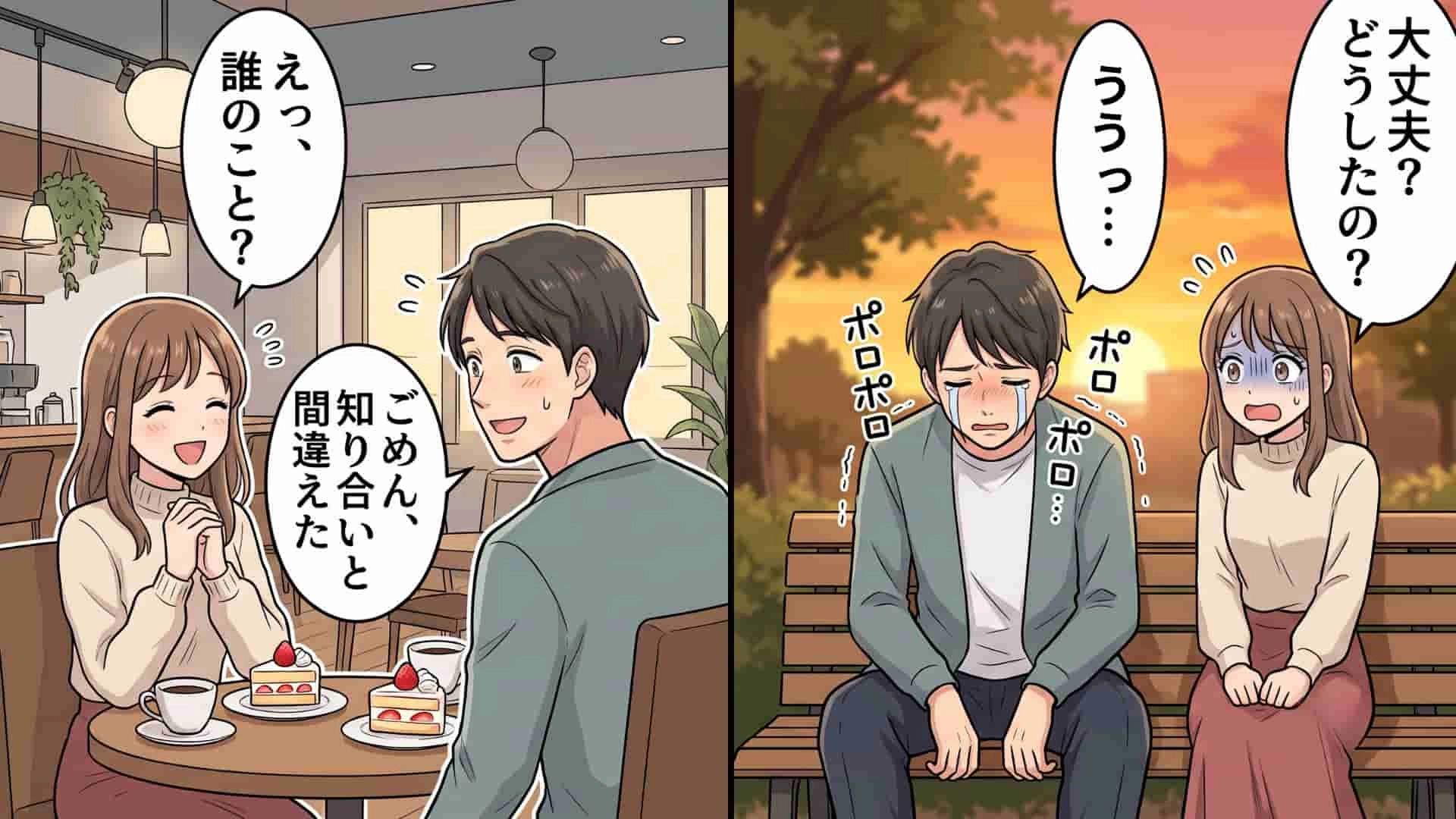 「本当にごめんなさい」合コンで意気投合した彼。初デートで号泣し始めて…【まさかの衝撃告白】を！？・前編