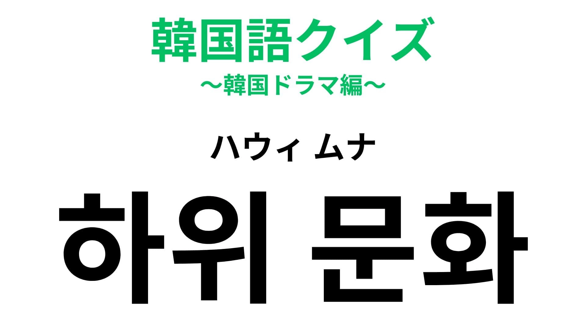 「하위 문화（ハウィ ムナ）」の意味は？日本では秋葉原や中野が聖地！？【韓国語クイズ】