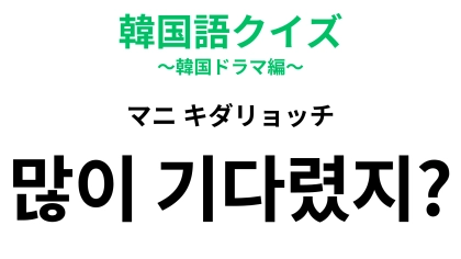 「많이 기다렸지?（マニ キダリョッチ）」の意味は？韓国ドラマで聞いたことある...？【韓国語クイズ】