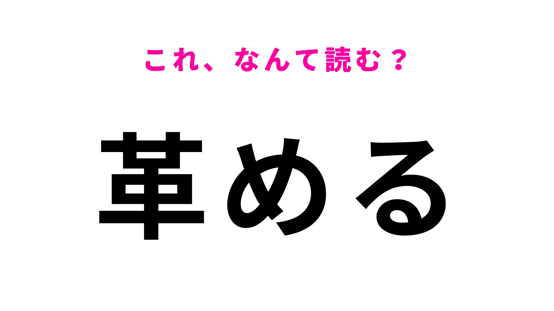 【革める】はなんて読む？「かわめる」ではありません！