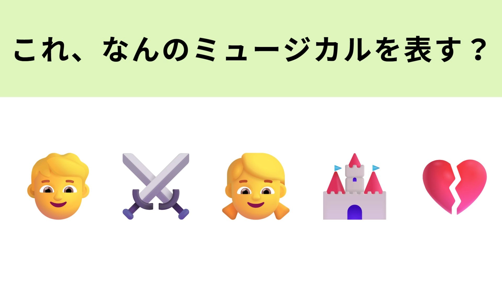 この絵文字が表すミュージカル作品は？シェイクスピアの名作といえば...！