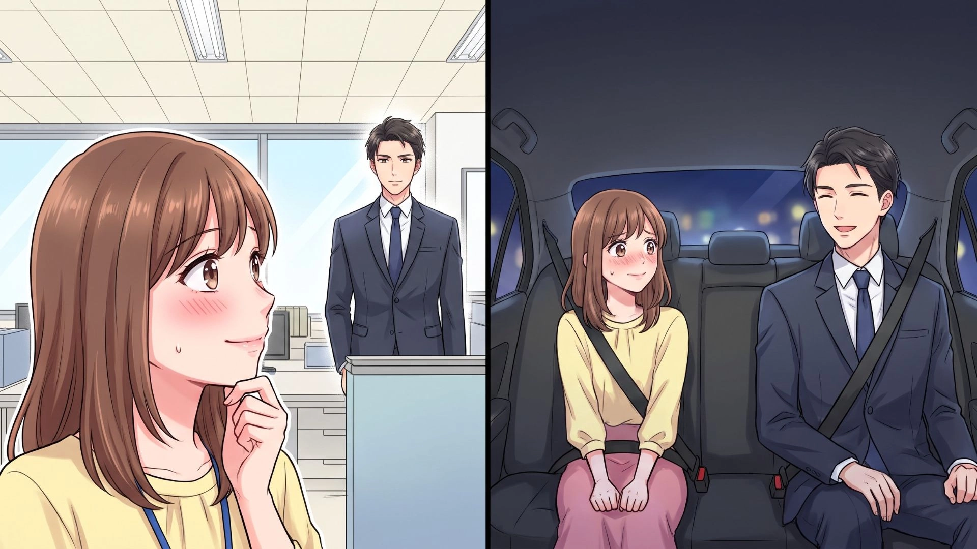 【まさかの悲劇】憧れの先輩と〈タクシー車内〉で2人きりに。積極的すぎるアプローチに困惑...！？・前編