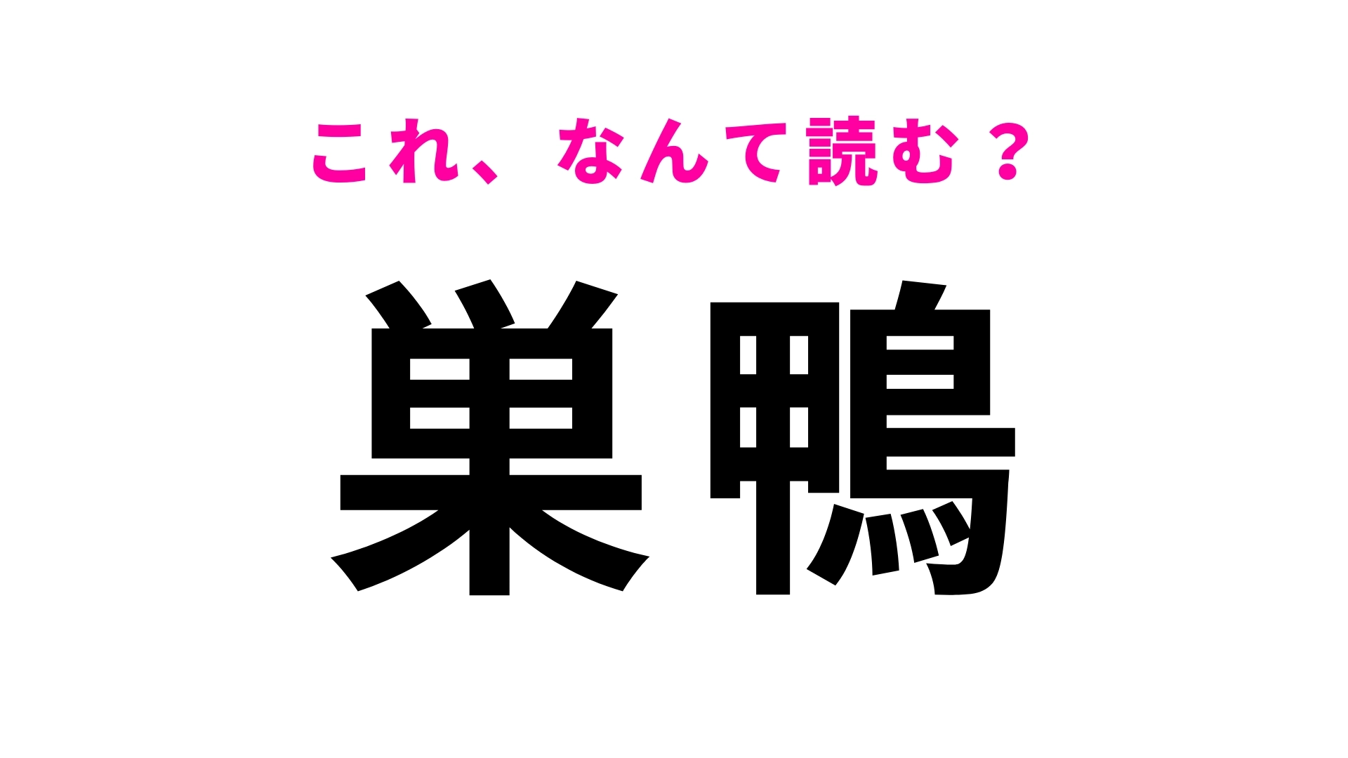 「巣鴨」はなんて読む？東京都にある駅名です！