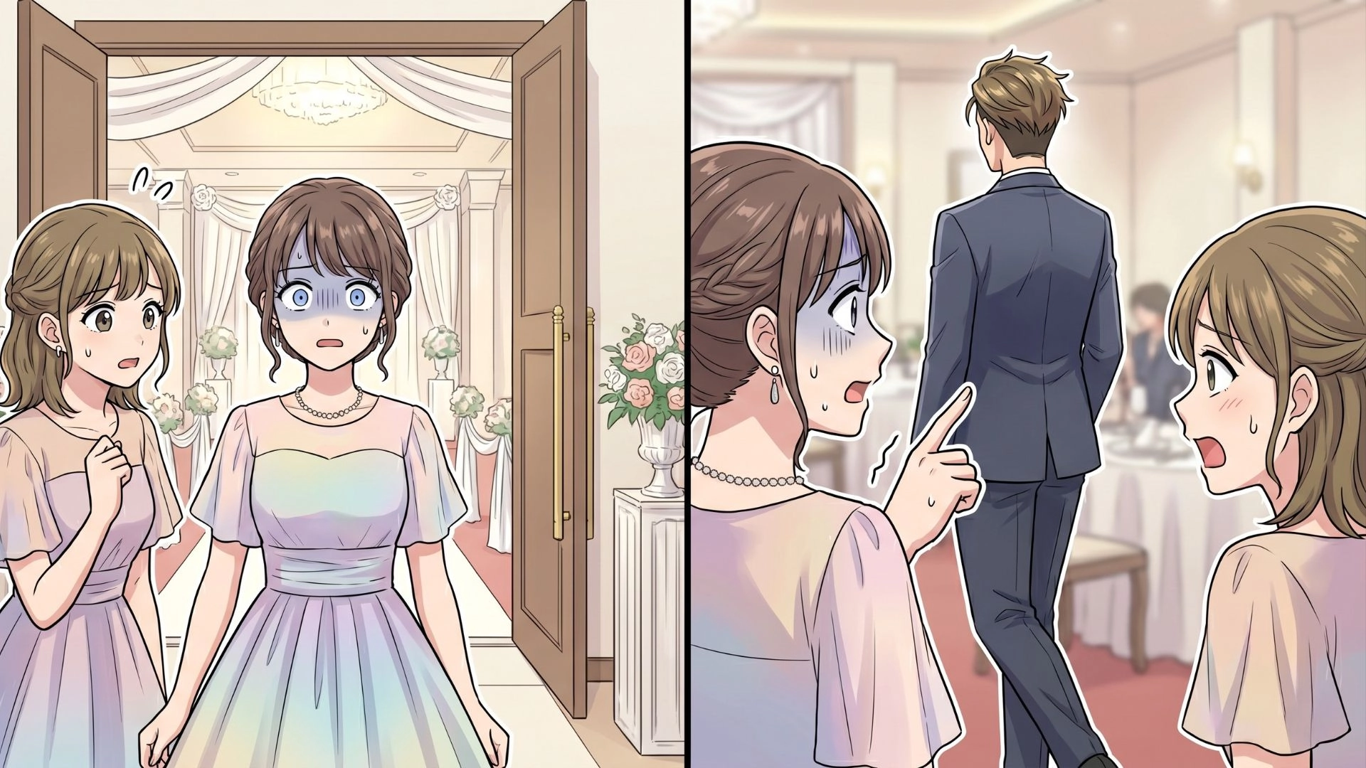 【衝撃展開】友人の結婚式へ。会場で“まさかの人物”と遭遇して、大パニック状態に...！？・前編