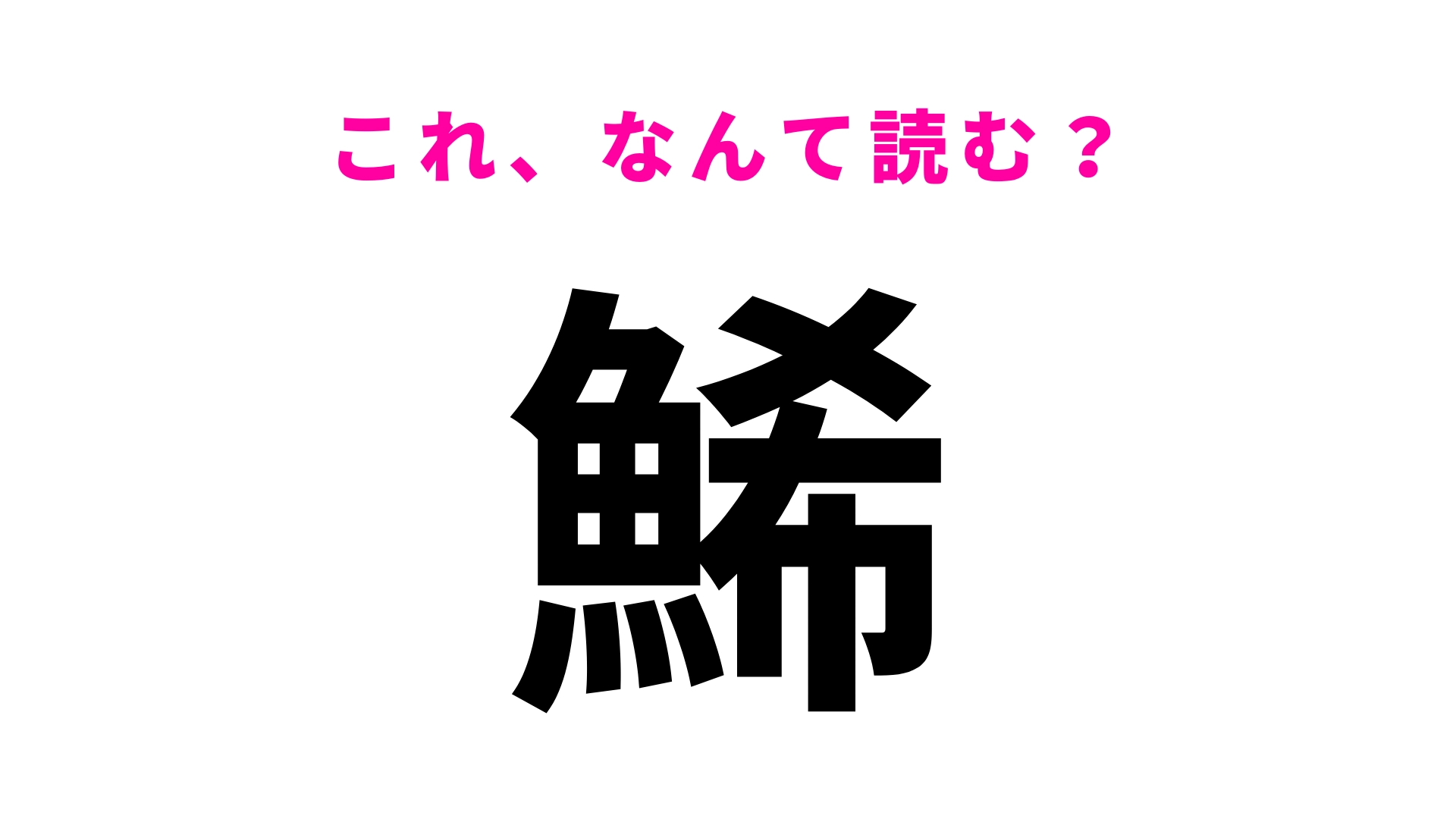 【漢字クイズ】「鯑」はなんて読む？おせち料理に入っています！