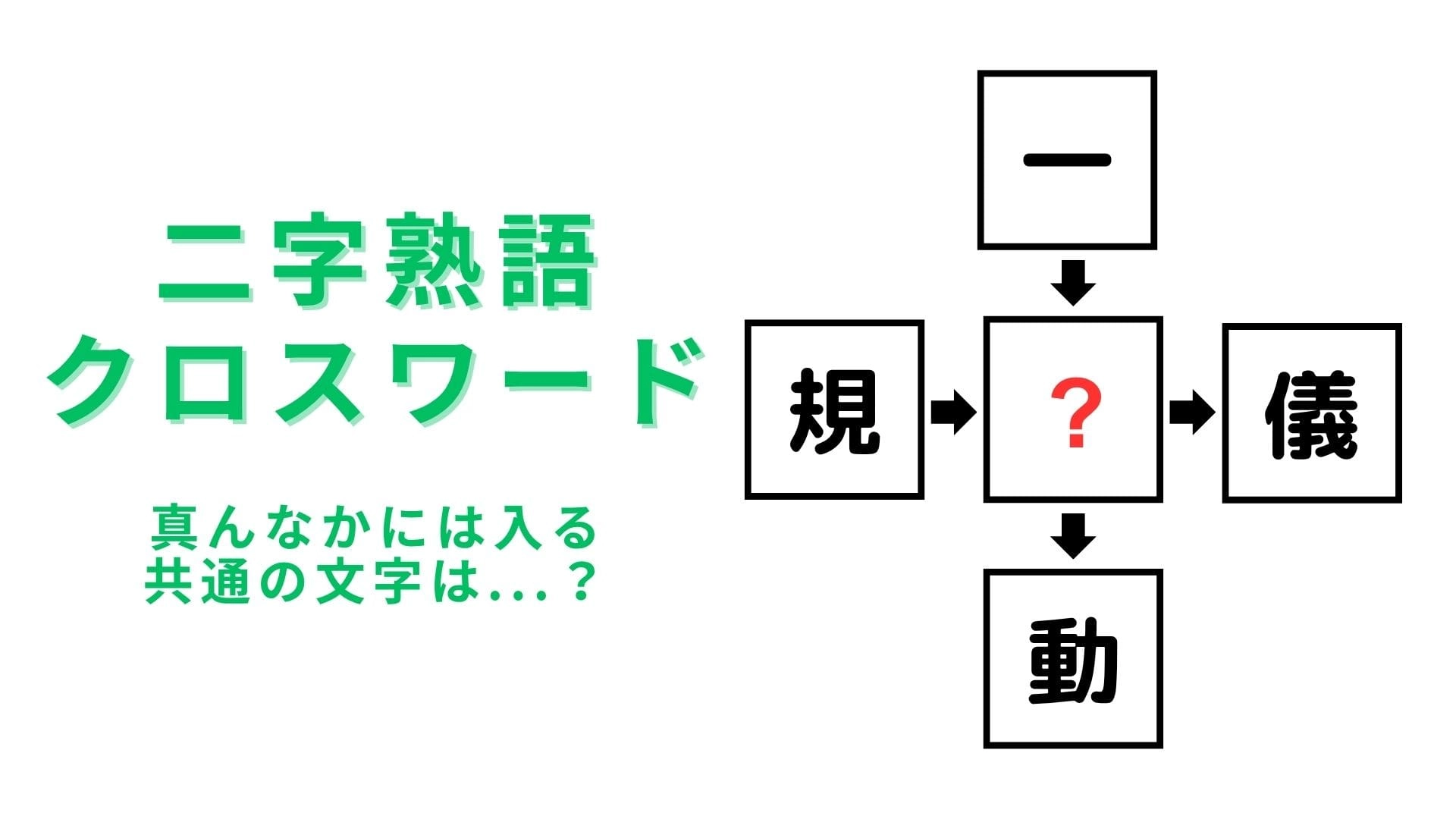【二字熟語クロスワード】真んなかに入る漢字は？粘ればわかるはず…！