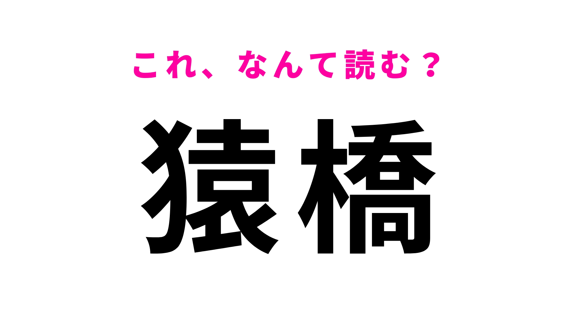 「猿橋」はなんて読む？実は駅名なんです！