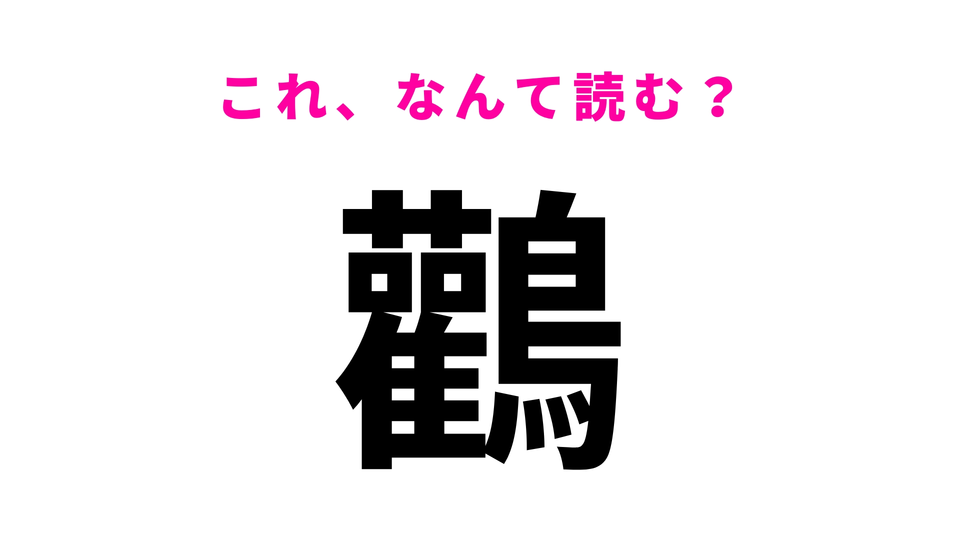 【漢字クイズ】「鸛」はなんて読む？なにかを運んでくれる鳥！