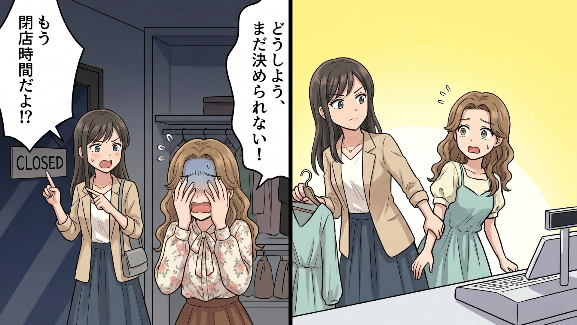 【後編】友だちの【デート服選び】に同行。優柔不断な彼女に振りまわされ続けた末、主人公がまさかの行動を...！？