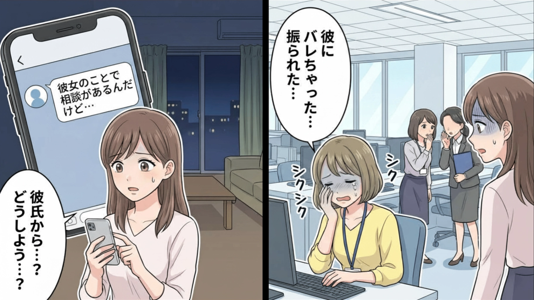 【後編】彼氏持ちの同期が上司の車へ乗り込んでいて...!?後日、彼から突然SOSメッセージが届いて【まさかの事態】に!