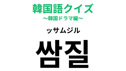 【韓国語クイズ】「쌈질（ッサムジル）」の意味は？冷静になって...！【韓国語クイズ】