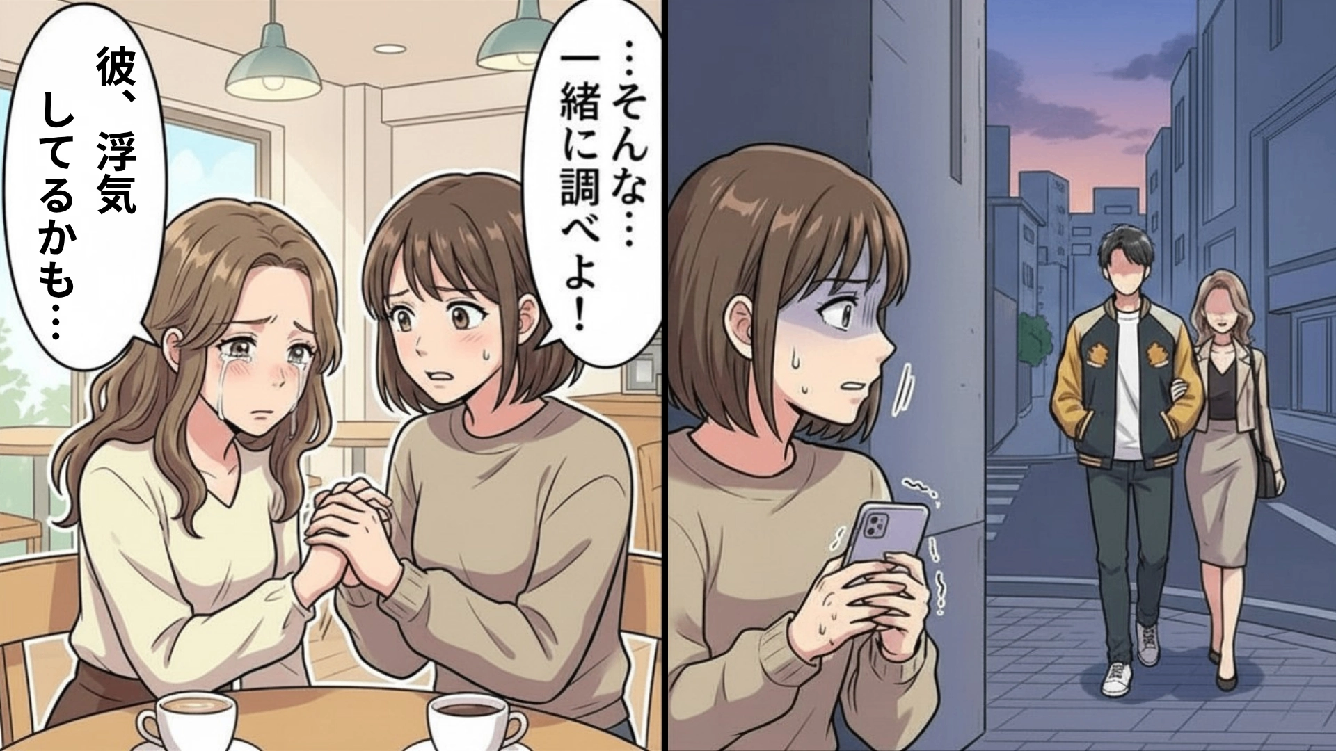 「彼が浮気しているかもしれない」親友の彼氏に浮気の兆候...？主人公が目撃した【ありえない光景】とは！？・前編