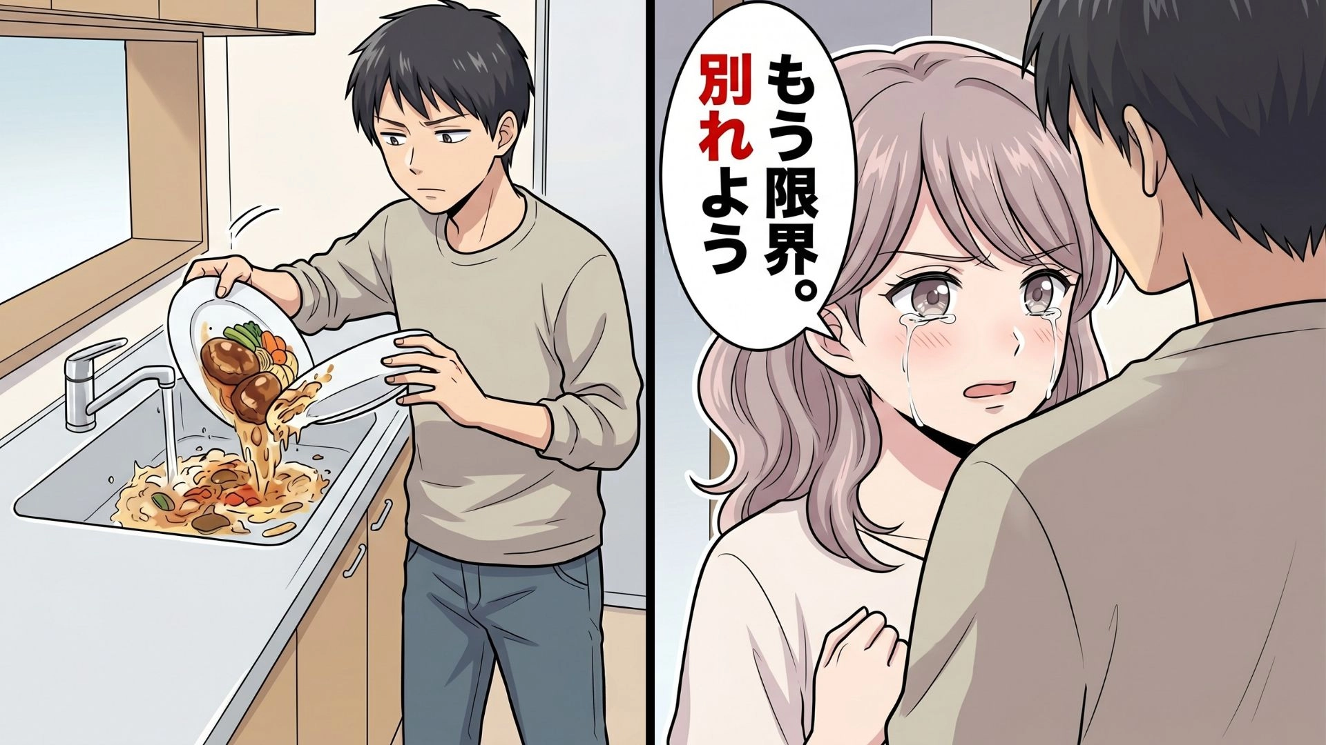 【モラハラ】私の手料理を捨て始めた！？「もう限界。別れよう」と告げると...彼がまさかの発言を！