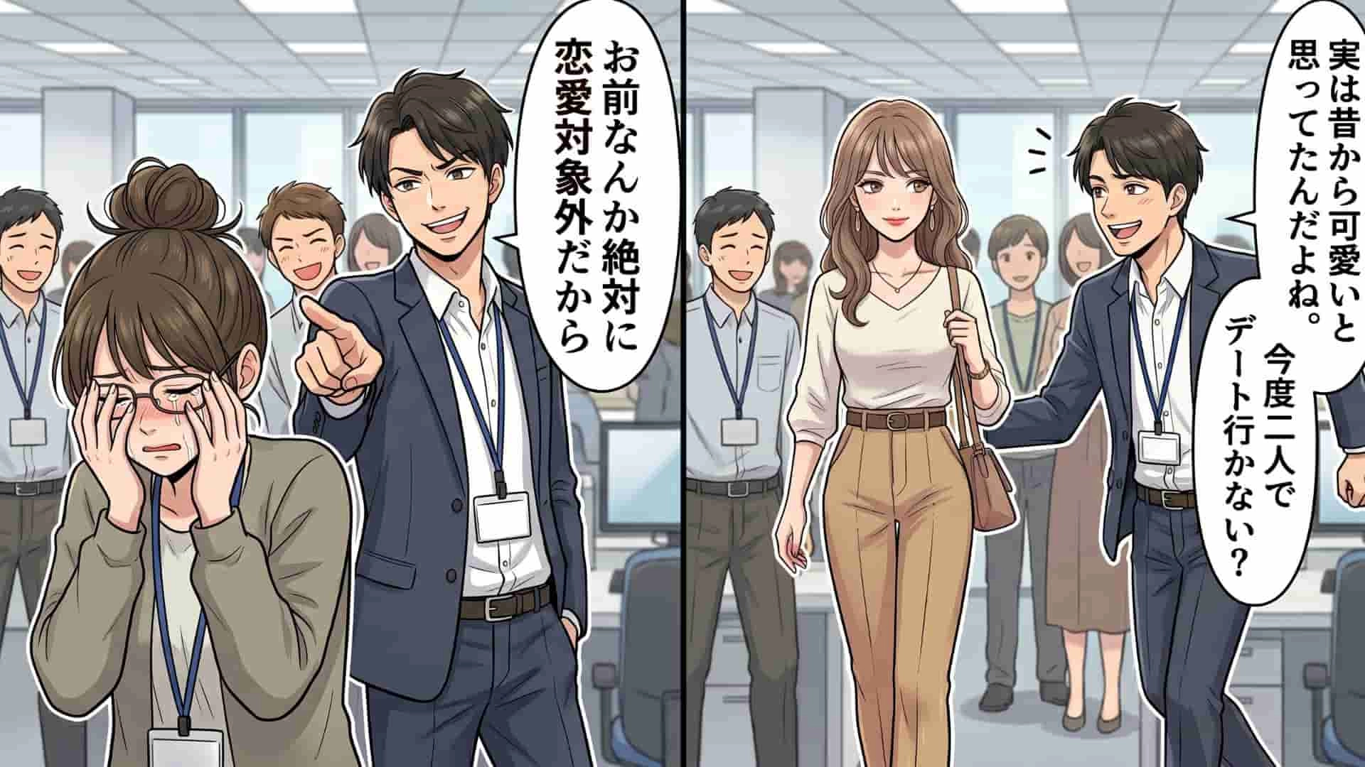 【最後にスカッと!】私を「恋愛対象外」と大勢の前で笑いものに...最低なイケメン同期に、主人公が【まさかの反撃】!