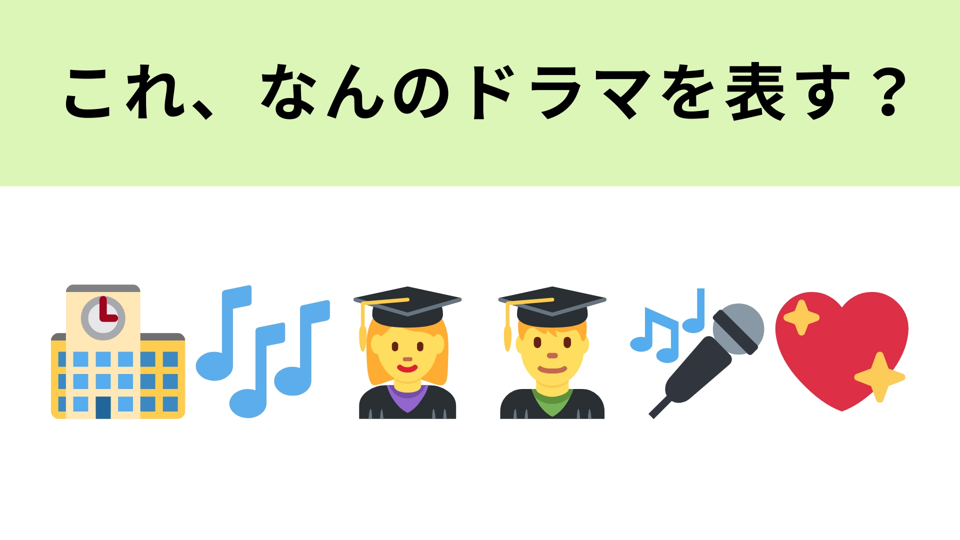 この絵文字が表すドラマは？合唱が大好きな転校生が主役！