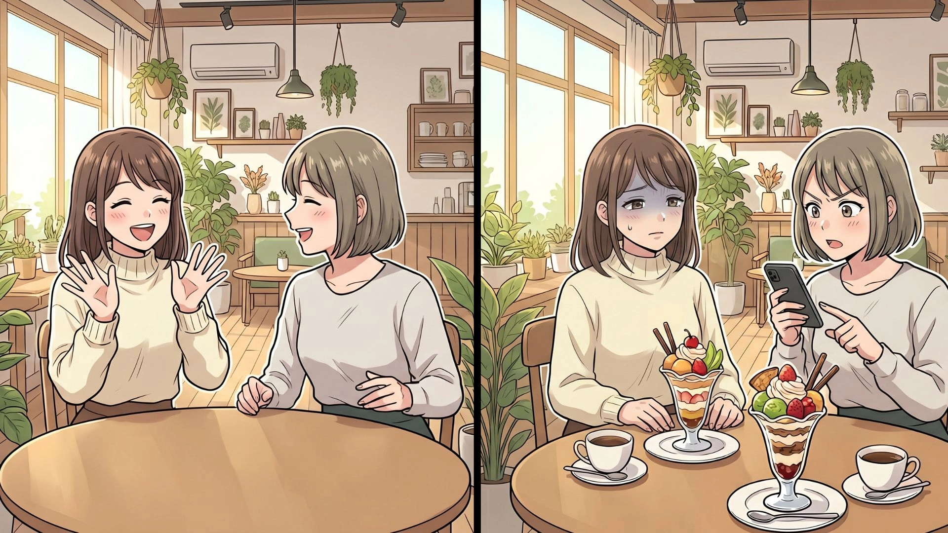 友だちとSNSで話題のカフェへ♡ すると、友人からが【まさかのお願い】をしてきて...！