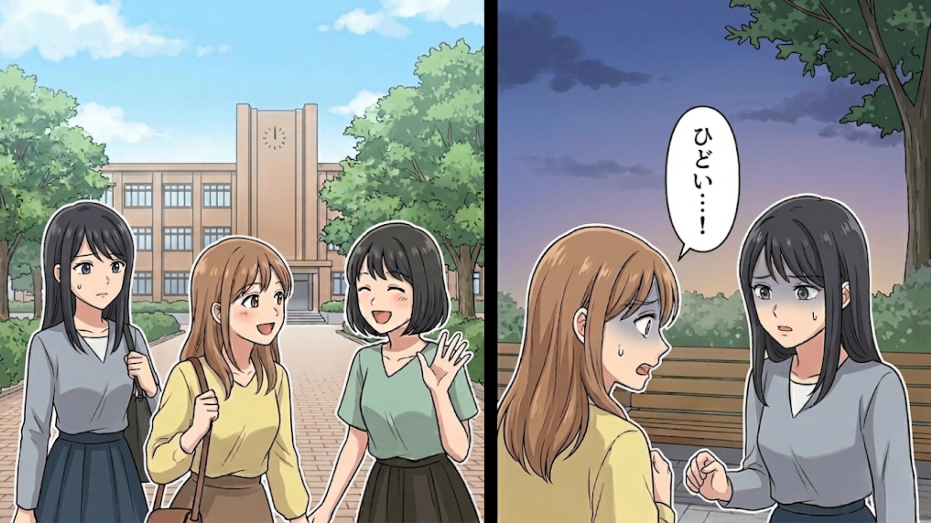 「絶対もう関わらないほうがいいよ」友だちが私の悪口を投稿！？親友からの忠告の裏に隠されていた【恐ろしい事実】とは...！・前編