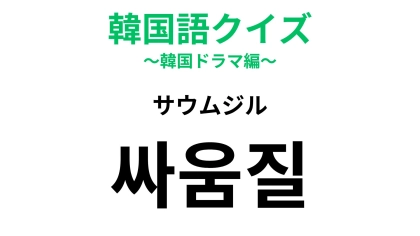 【韓国語クイズ】「싸움질（サウムジル）」の意味は？ケガにつながることも...！