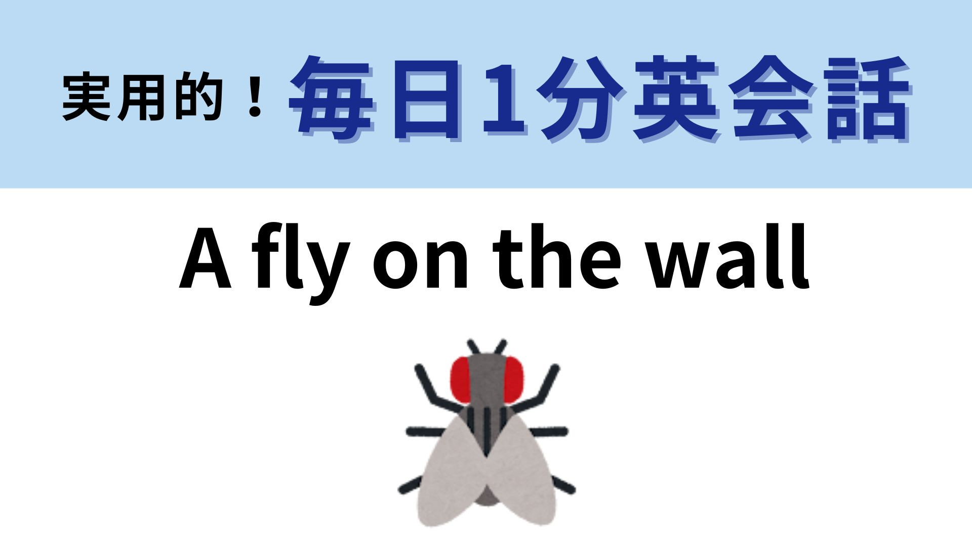 「A fly on the wall」の意味は？「壁のハエ」が意味するのは...？【1分英会話】