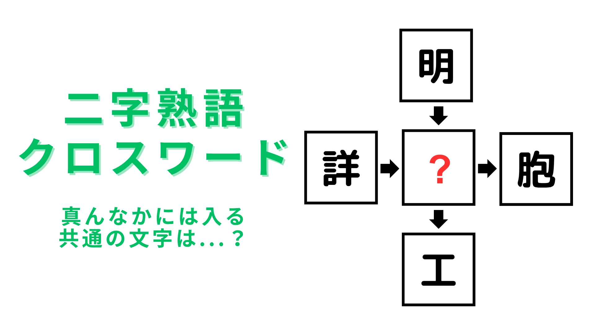 【二字熟語クロスワード】真ん中に入る漢字は？今日はこの1問にチャレンジ♡