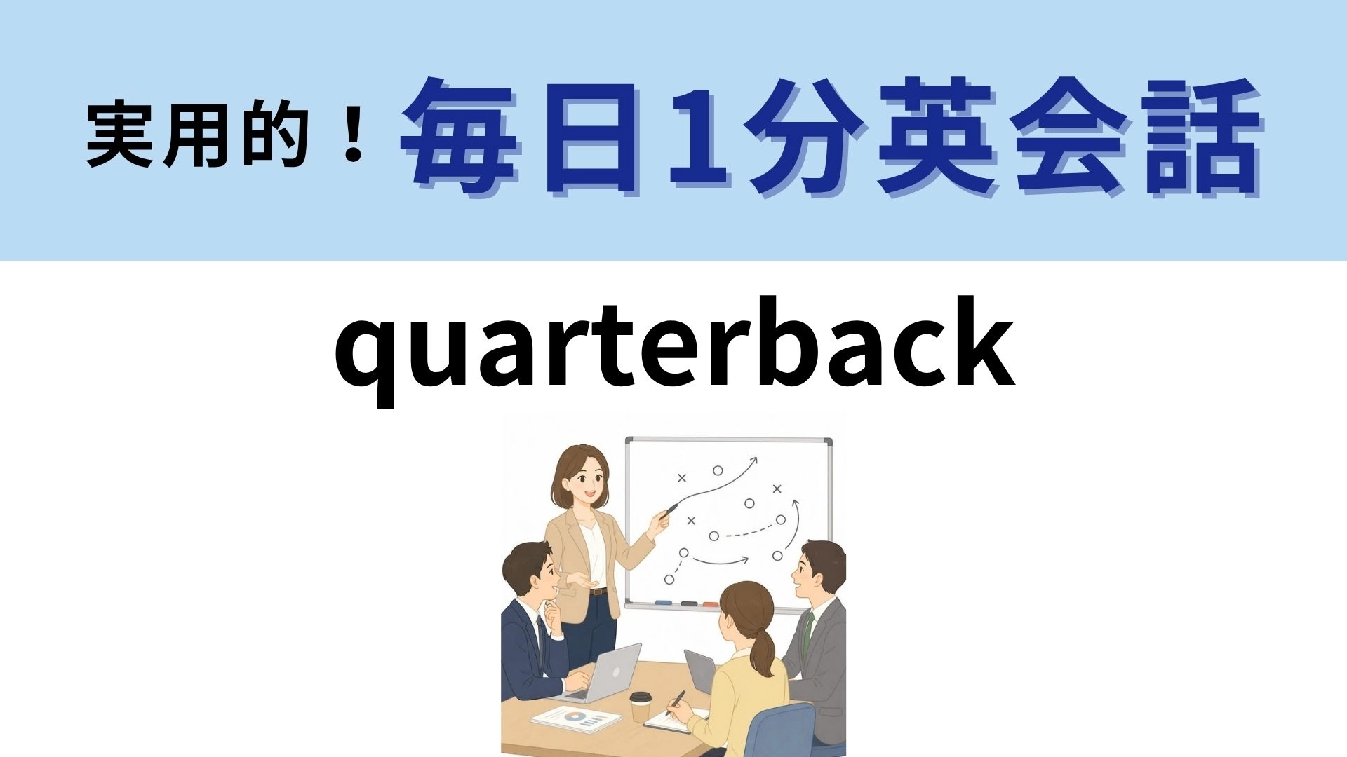 「quarterback」の意味は？スポーツの司令塔が動詞に！【1分英会話】