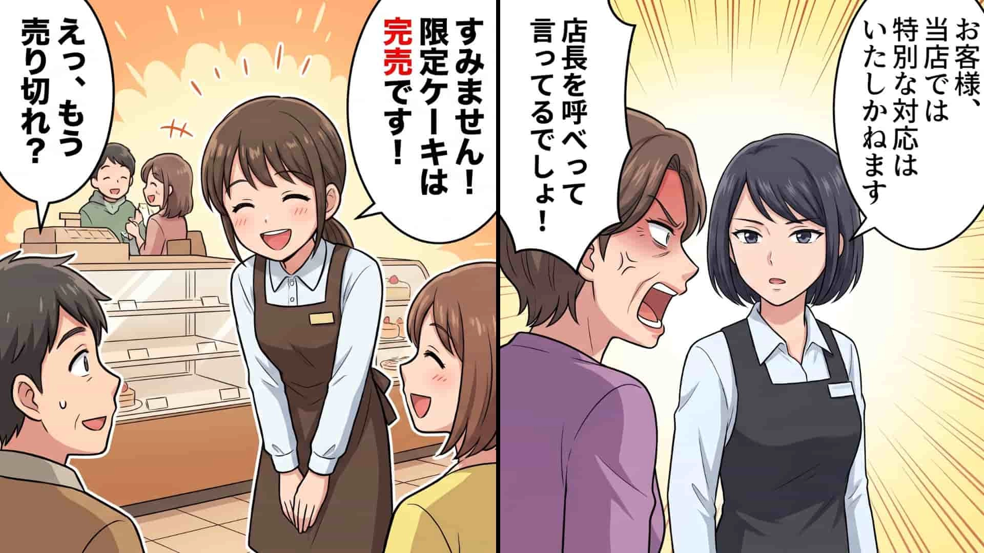 【カスハラ】ケーキ店でのアルバイト。「これ息子の名刺！」限定ケーキの完売に激怒する【クレーマー】の信じられない要求とは…！