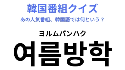 【韓国番組】「여름방학（ヨルムパンハク）」ヒントを見てわかったら韓国マスター！