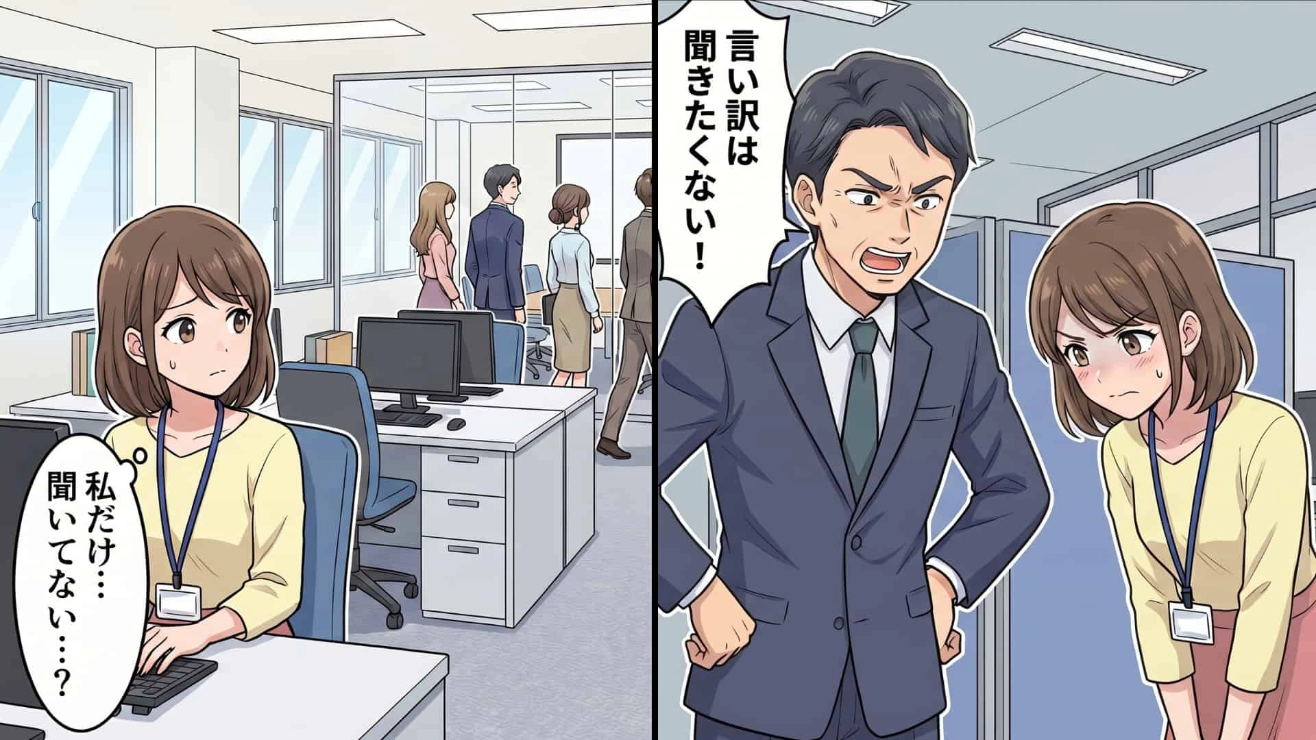 【職場】憧れのインターン先で〈なぜか私だけ〉ミーティングに呼ばれない！？不自然な職場環境と、隣の席でサボる先輩が隠していた【信じられない理由】とは…！