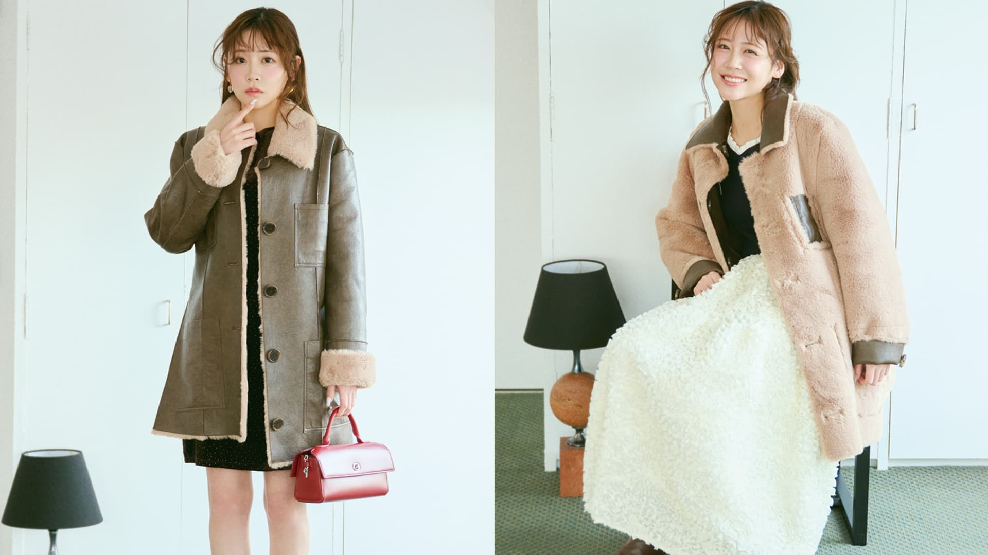 裏返しても使える優秀品♡ リバーシブルな「レザー＆ファーコート」着回しテク