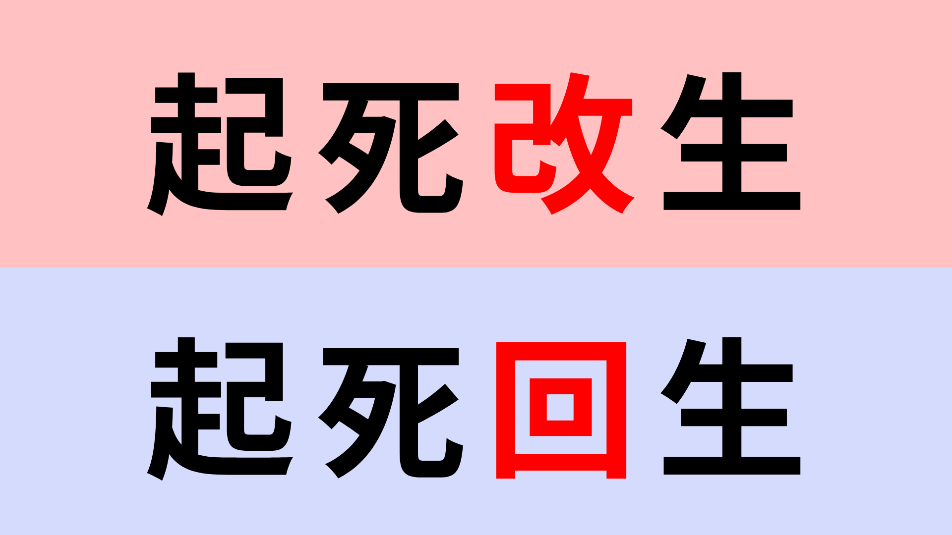 【漢字クイズ】「起死改生」or「起死回生」正解はどっち？危ない状態から復活！