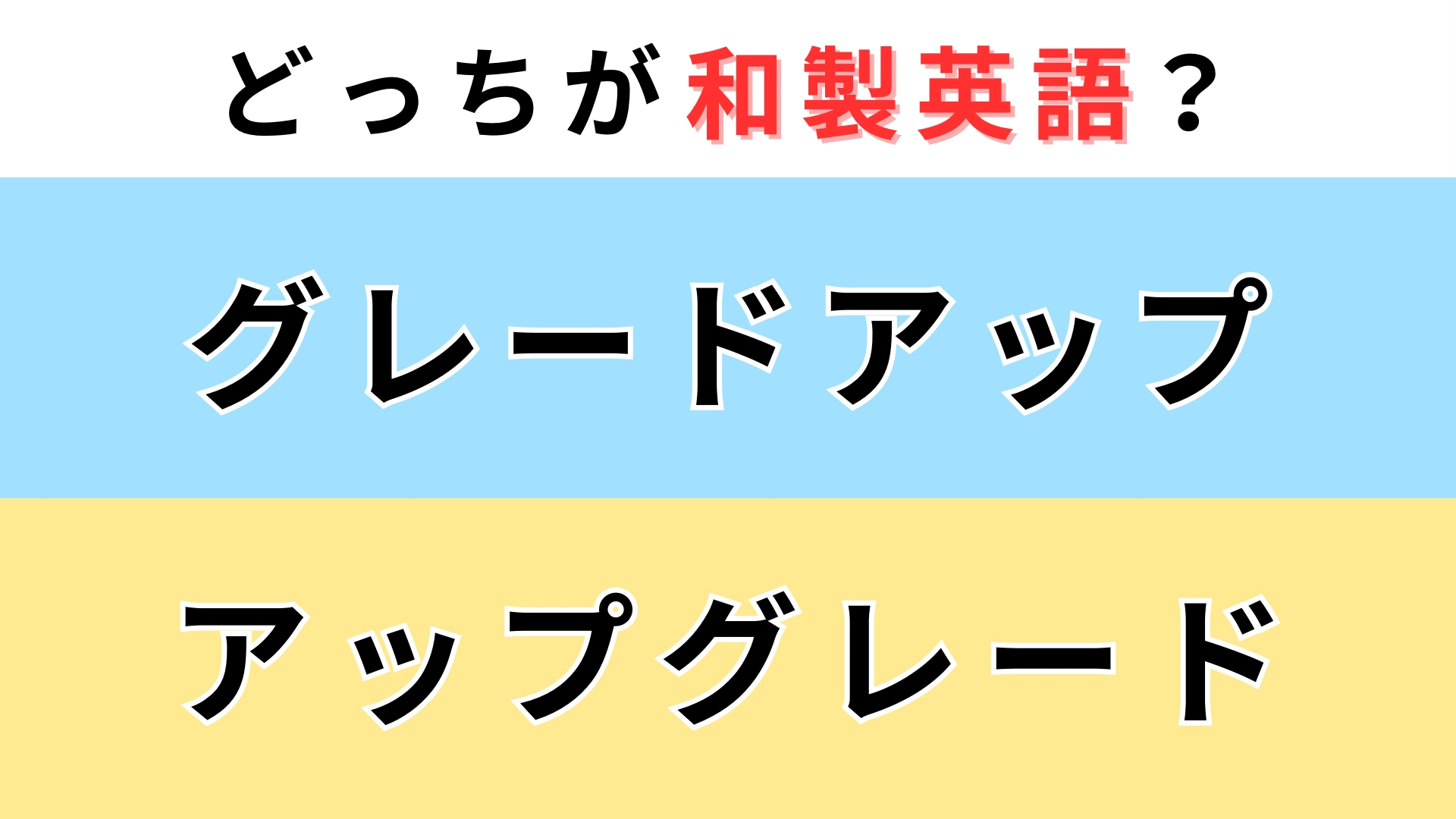 「グレードアップ」or「アップグレード」どっちが【和製英語】？難易度の高い問題に挑戦！