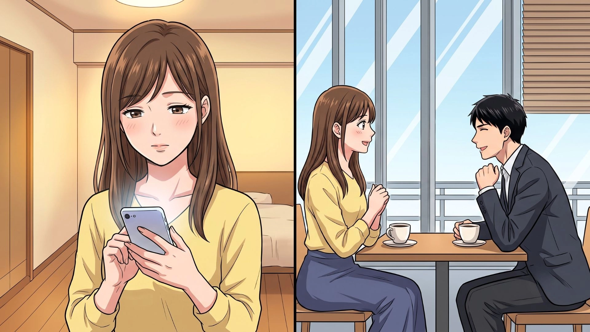 【マッチングアプリ】初デートで『婚姻届を持参』！？ありえない言動に、主人公はドン引き...！・前編