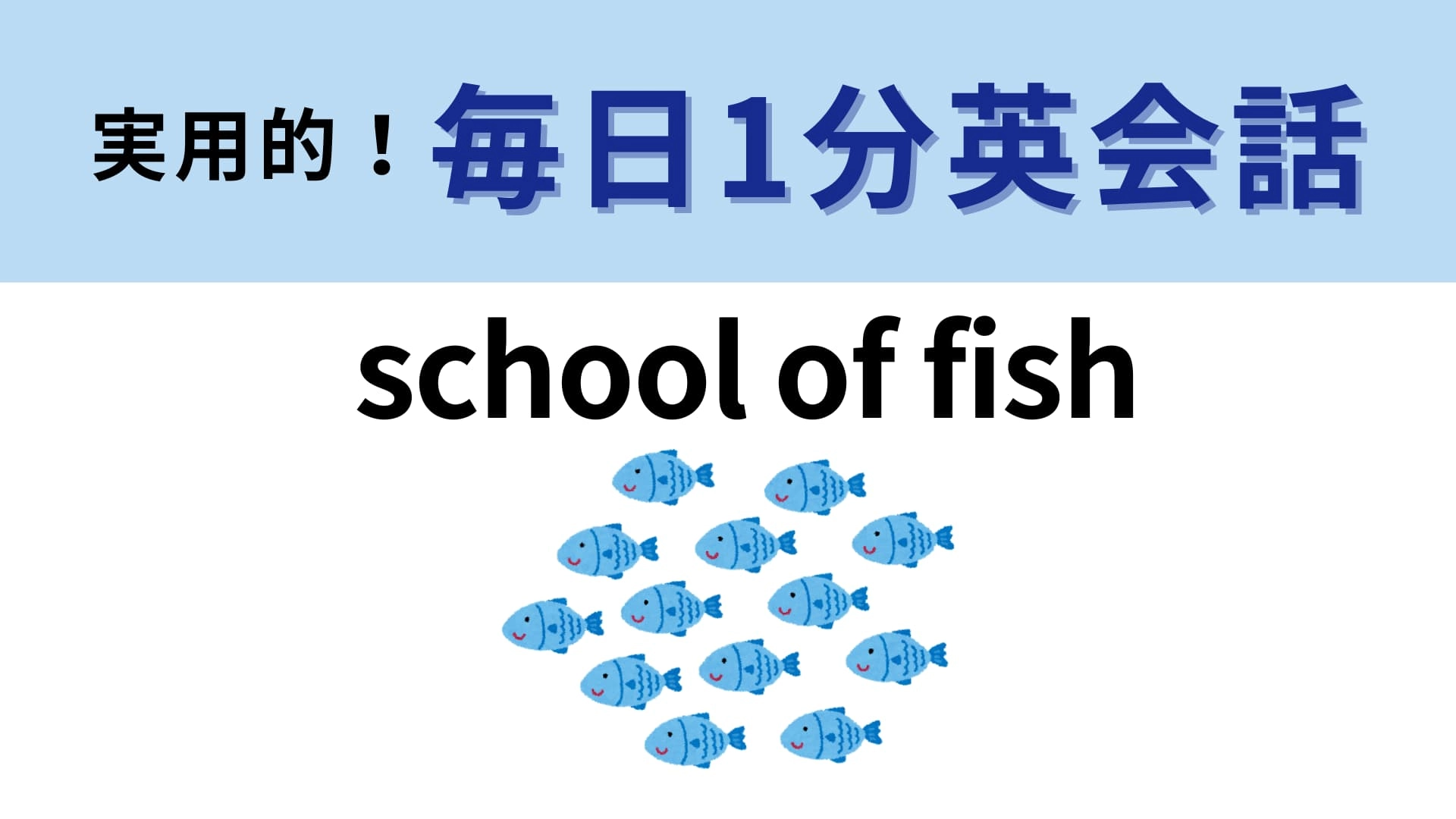 「school of fish」の意味は？「さかなの学校」ではありません！【1分英会話】