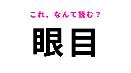 「眼目」はなんて読む？「さ」から始まります！