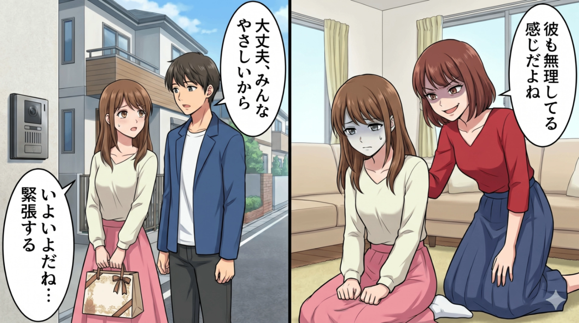【最後にスカッと！】彼の実家へ初訪問。そこで“マウント発言”が止まらない幼馴染に出会って...まさかの事態に！？・前編
