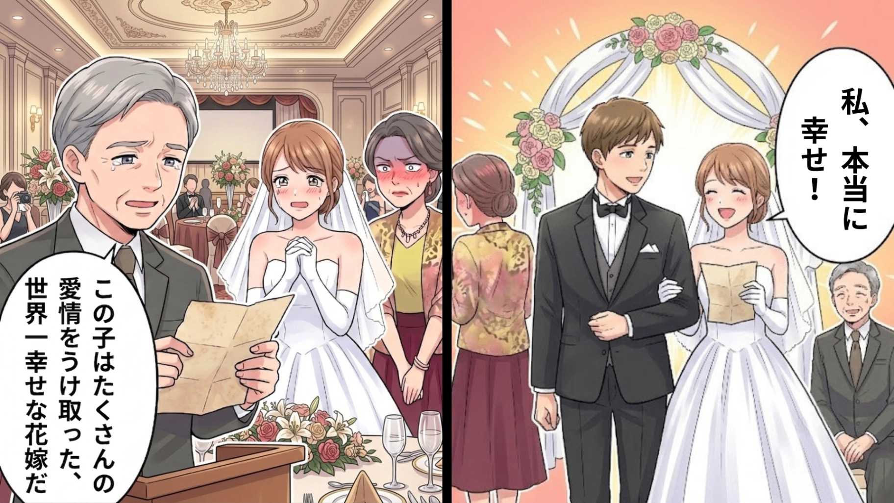 【後編】【結婚式】「本当に可哀想な花嫁ね」心ない親戚のひと言に困惑…しかし、無口な祖父が『予想外の行動』を！？