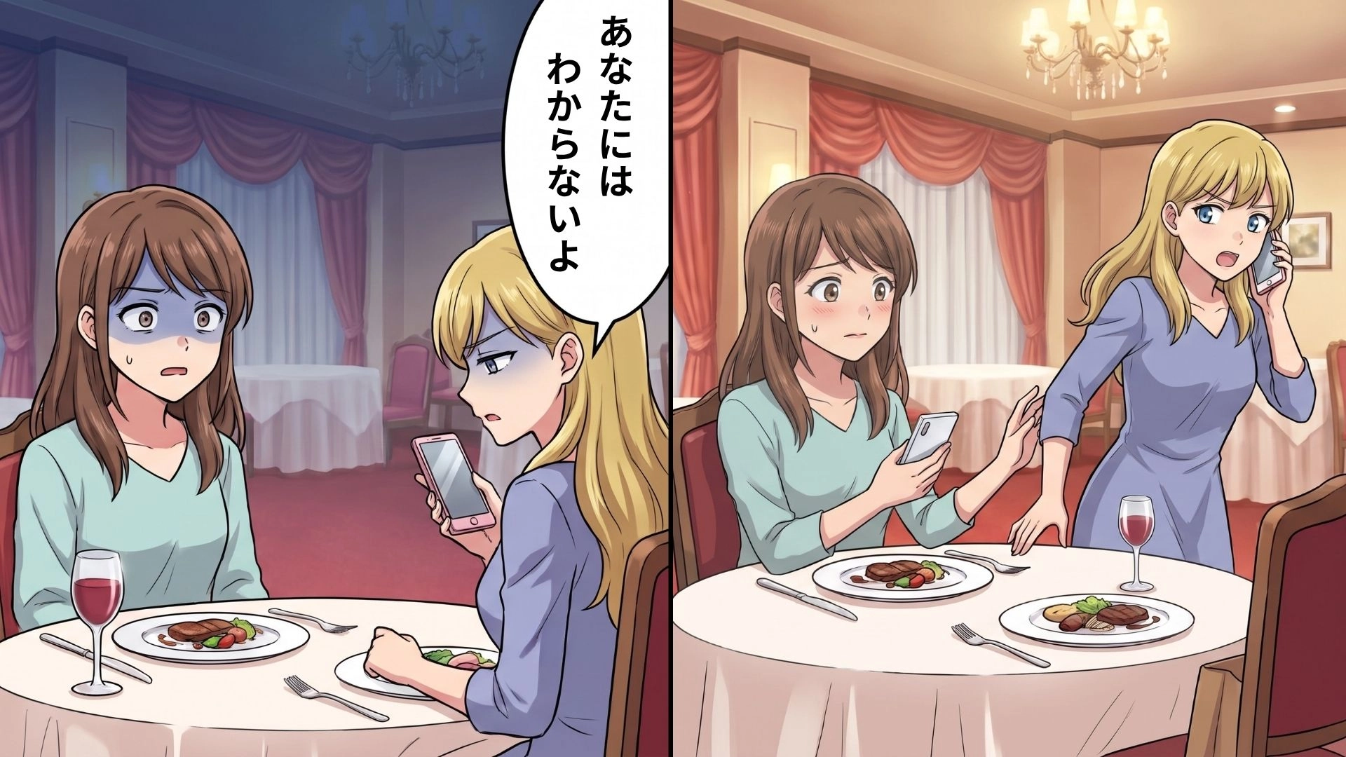 「あなたにこの気持ちはわからないよ」食事中もずっとスマホに夢中な友人。相談に乗った私に、耳を疑う【とんでもない発言】を…！