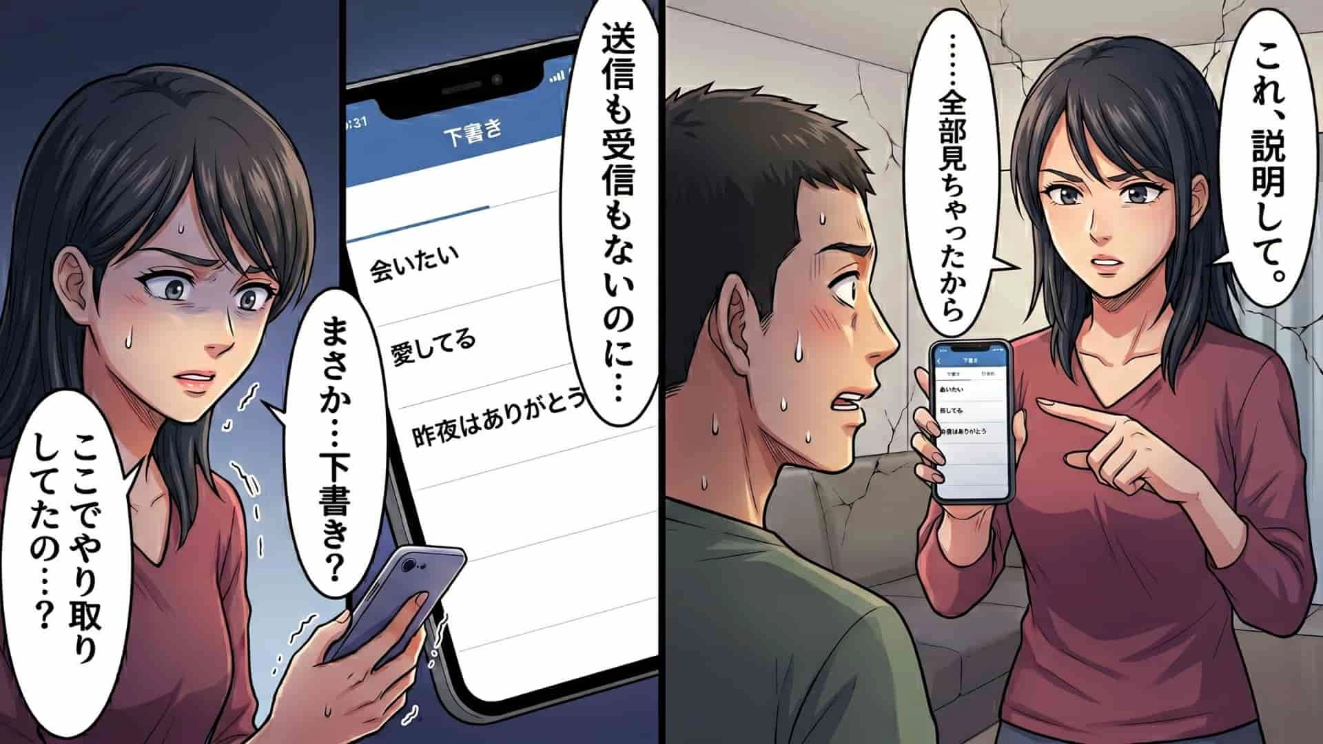 【後編】「見たことないアプリ...」やさしい彼氏の態度が最近どこか怪しい。お風呂中に放置されたスマホをこっそり覗くと、そこには巧妙すぎる【裏切りの手口】が…！？