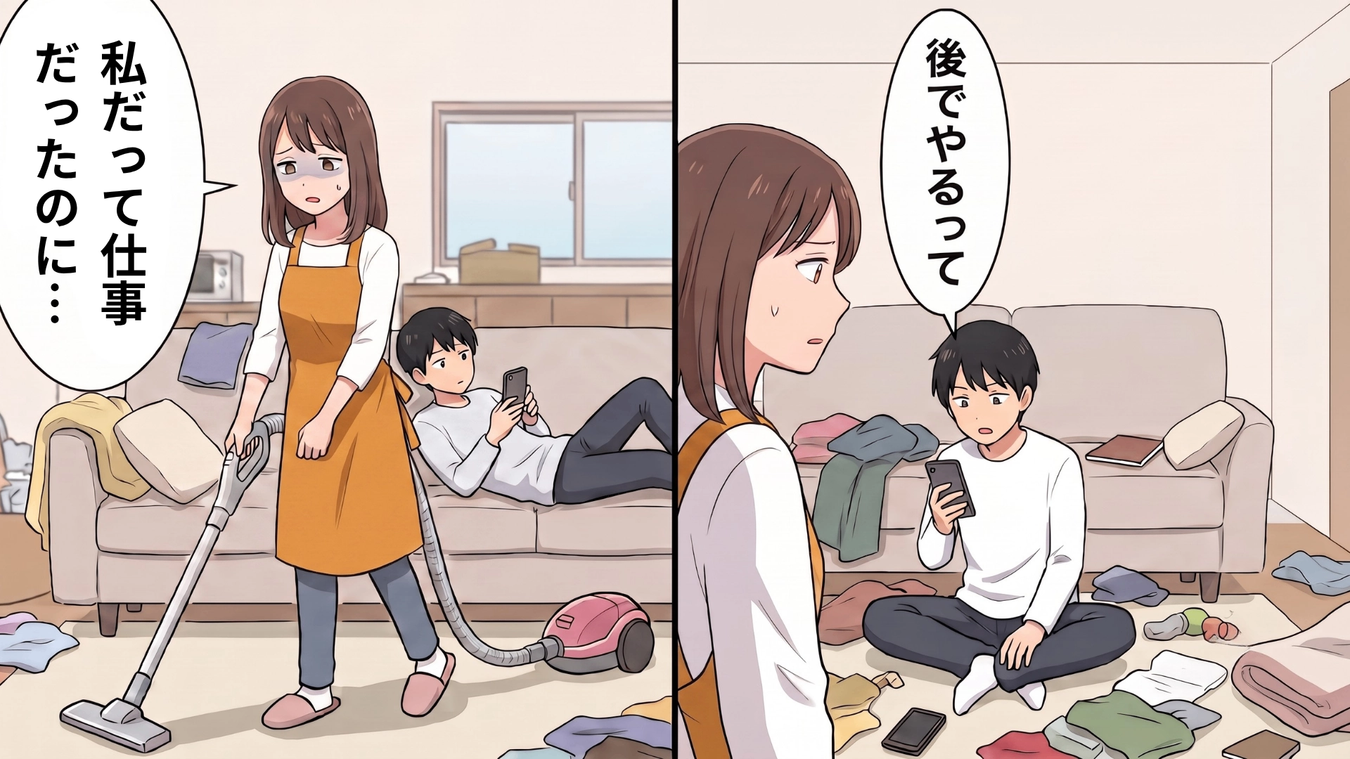 「こんな状態にして恥ずかしくないの？」家事をしない彼に限界寸前の私。そんなとき、突然訪ねてきた彼のお母さんが【予想外の行動】を...！？・前編