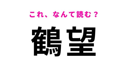 「鶴望」はなんて読む？「望」の読み方がわかったらすごい！